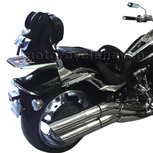 Passenger Chrome Sissy Bar Backrest Luggage Rack Yamaha Raider XV1900