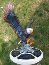 Flagpole Eagle on Approach Topper Finial Ball Hand Painted USA Real / Lifelike