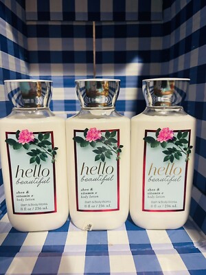 3 X Bath & Body Works HELLO BEAUTIFUL Body Lotion - NEW
