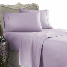 1000 Thread Count 100 Egyptian Cotton Sheet Set, 1000TC, QUEEN, Lavender Solid