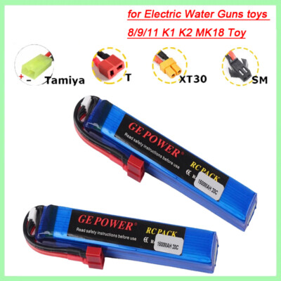 7.4V 1500mAh 20C Lipo Battery for Electric Water Guns toys 8/9/11 K1 K2 MK18 Toy
