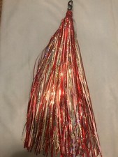 Tambourine Tassel- Redeemed - silver/red -Borla de pandereta - Redimido