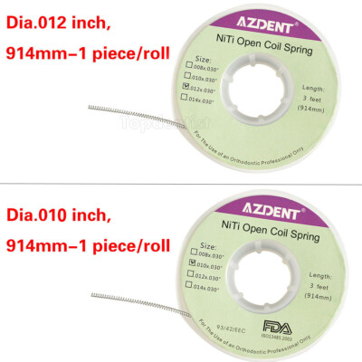 AZDENT Dental Orthodontic Niti Open Coil Spring Spool Dia.010/012 Inch 914mm
