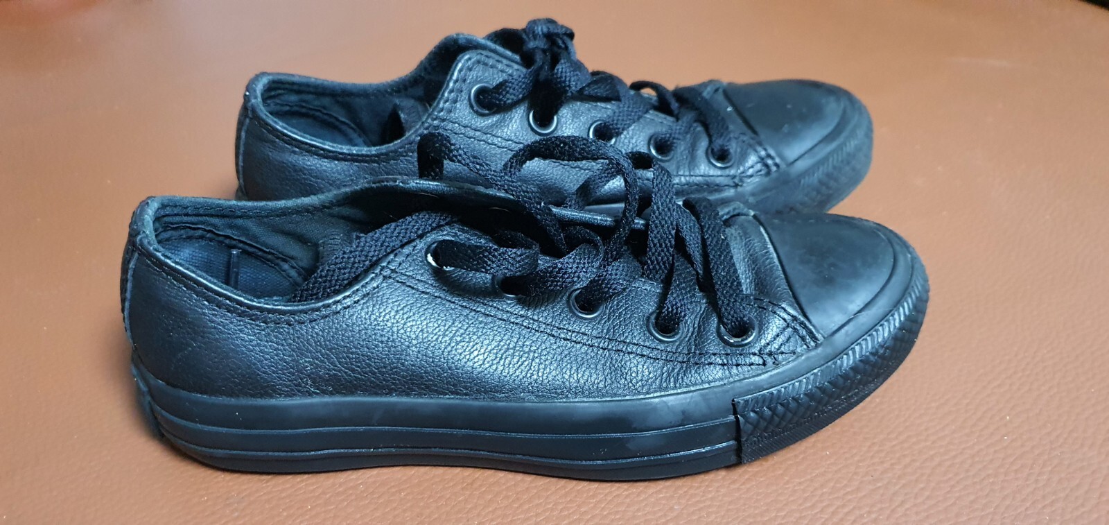 at tilføje omgivet færdig Converse Chuck Taylor All Star Ox Leather Mono Black Trainers Sixe UK 3 |  eBay