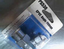 CPVC Angle Fittings 1/2 NOM 5/8 OD inlet x 3/8 OD COMP. PS530