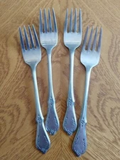 Set of Four 4 Vintage Oneida EVENING STAR STAINLESS 6-7/8" Salad Forks Northland