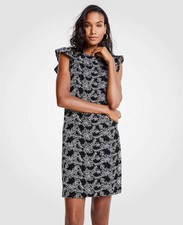Ann Taylor - Size 4 Black Contrast Lace Shift Dress $159.00 (U90)