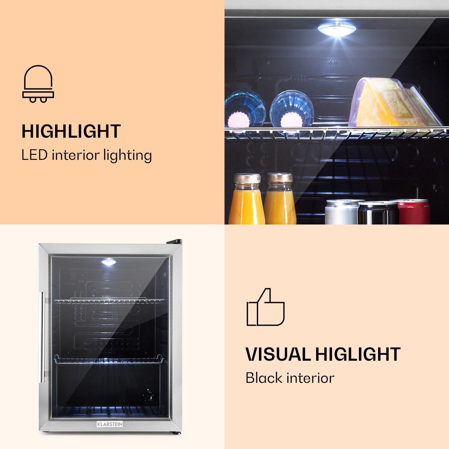 Mini Fridge 60 L Table Top Fridge for Bedroom Portable Beer Fridge Glass Door 4260395864823 eBay