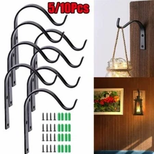 5/10 Pack Iron Wall Hooks Metal Lantern Bracket Coat Hook Plant Planter Hangers