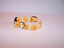 Wet Nose Designs Sunflowers Smiles Dog Collar Rustic Primitive Sunflower White