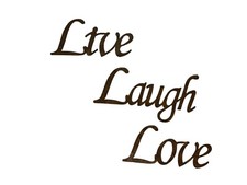 Live Laugh Love Rustic Bronze Color Metal Cursive Wall Decor Each 4" Tall