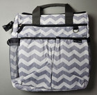 Chloe Happy Diaper Bag Tote Multifunction with Bottle Bag - Chevron Grey - NEW
