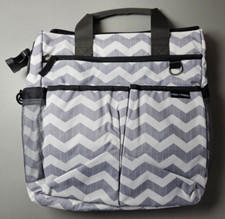 Chloe Happy Diaper Bag Tote Multifunction with Bottle Bag - Chevron Grey - NEW