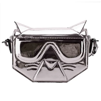 KARL LAGERFELD Kids Tasche Katze Choupette silber Lack 16 x11,5 x 6 cm - Bild 1 von 2
