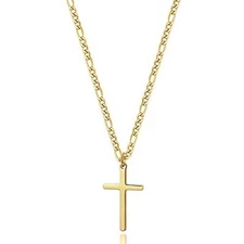 14K Gold Filled Cross Necklace for Men  Assorted Item Display Lengths , Styles 