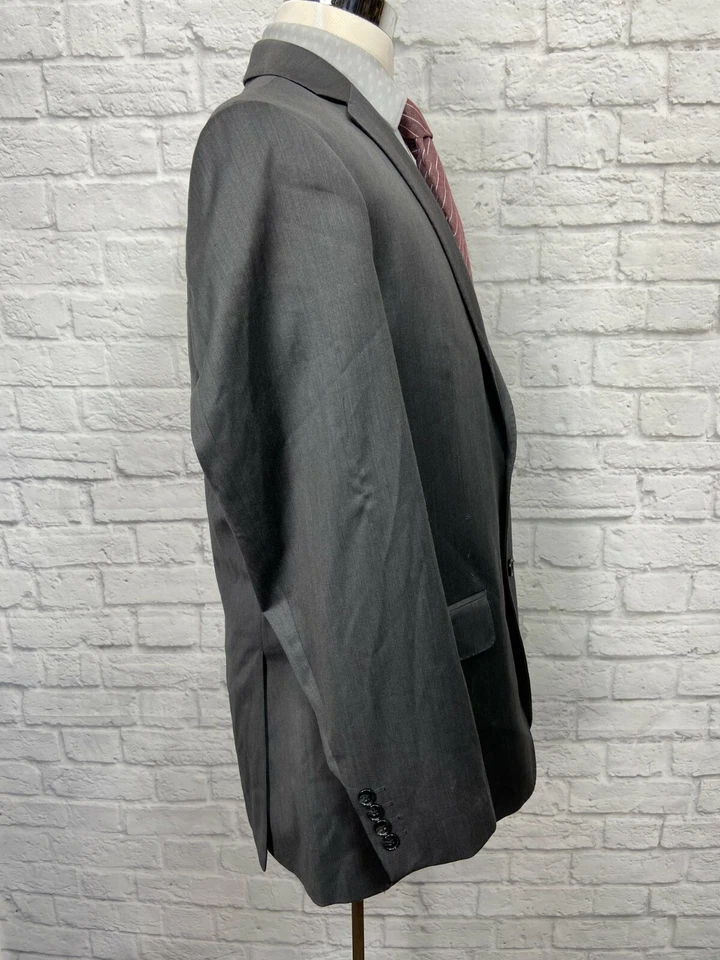 Blazer MARC ANTHONY Slim Fit masculino cinza mistura de lã esporte 44R - Imagem 3 de 4