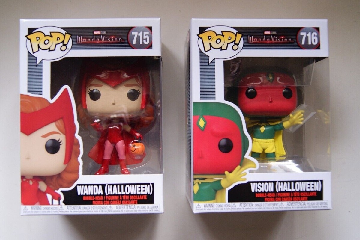 Marvel Funko Pop Lot: WandaVision Wanda Halloween #715 & Vision