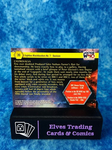 Doctor Who 1963-2003: 40th Anniversary SINGLE Non-Sport Trading Card 2003 - Picture 78 of 228