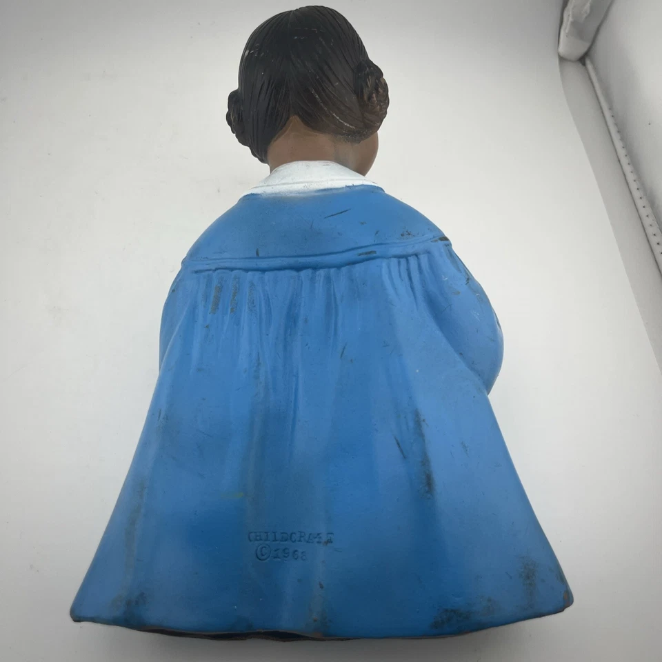 Vintage 1968 Childcraft African American Girl Rubber Hand Puppet  Blue Dress - Image 4 of 4
