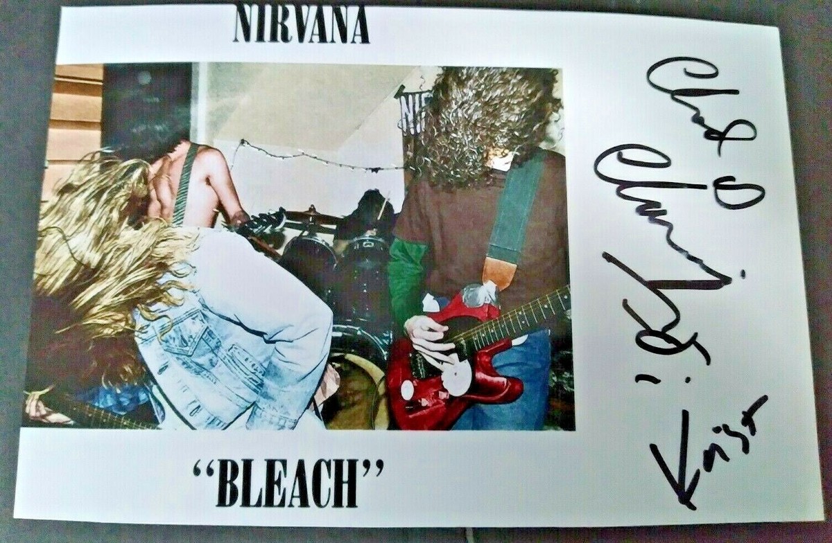 NIRVANA KRIST NOVOSELIC CHAD CHANNING SIGNED 4X6 PHOTO BLEACH