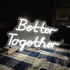 Neon Sign 15  9 inch,Warm White Neon signs for wall decor Better Together 