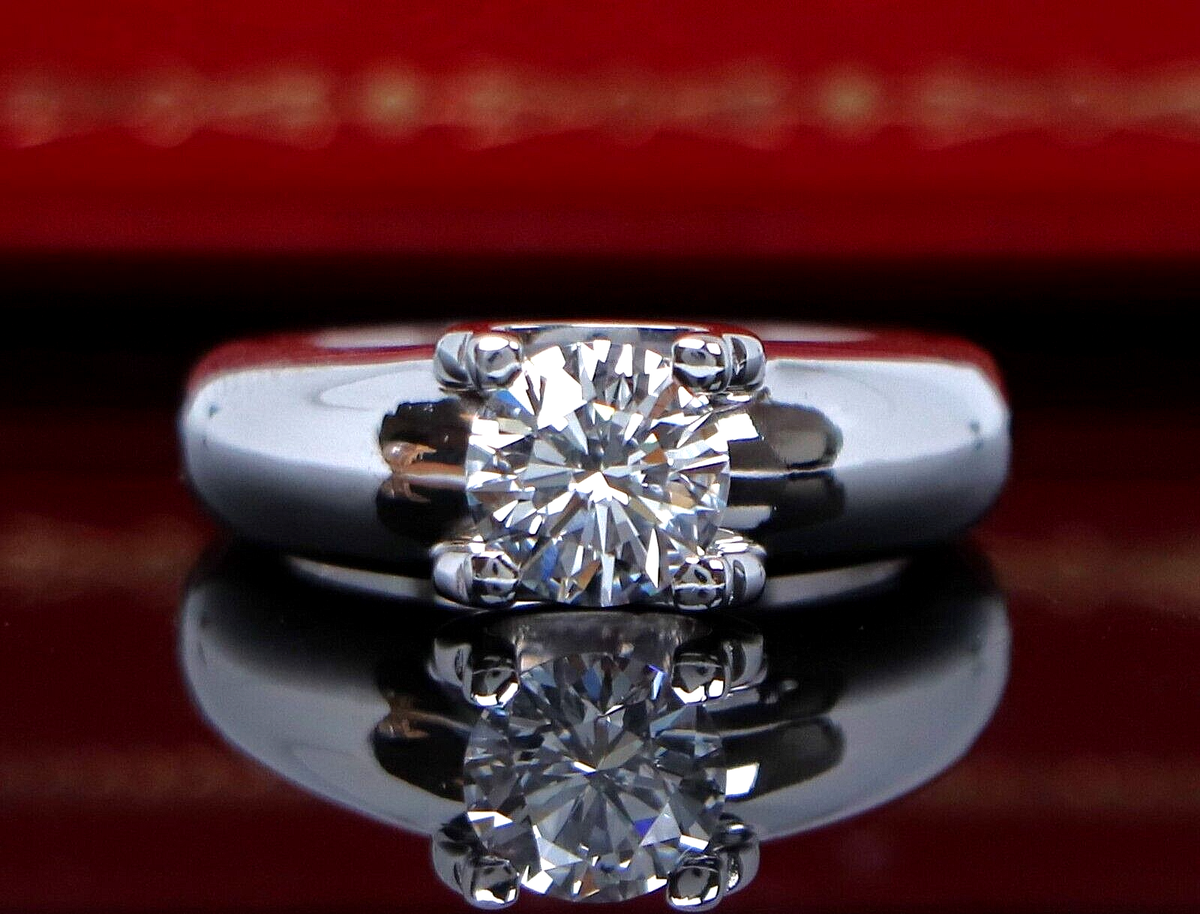 $33,500 Classic C De Cartier 18k White Gold GIA D Diamond