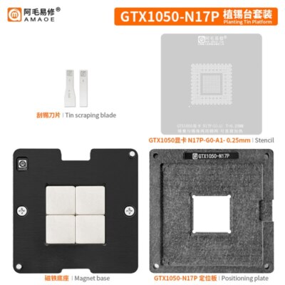 Amaoe GTX1050 BGA Reballing Stencil planting platform For N17P-G0-A1 N17P-G1-A1
