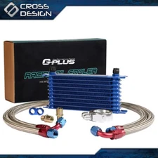 10 Row AN10 Engine Fit For Full Aluminum Oil Cooler + Filter Adapter Kit New