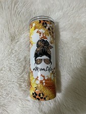 mom life sunflower 20 oz skinny tumbler, sublimation