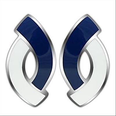Boucles D'oreilles Acier 316L Et Epoxy Bleu/blanc - Neuf Avec étiquettes - Femme/ado