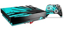 Skin for XBOX One X Console Controller Baja 0040 Neon Teal Decal