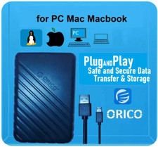 External  1TB Hard Drive USB 3.0  for MacBook Mac Laptop PC Windows Plug n Play