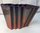 Charles Nalle Abstract Geometric Pottery Accordion Vase, Signed