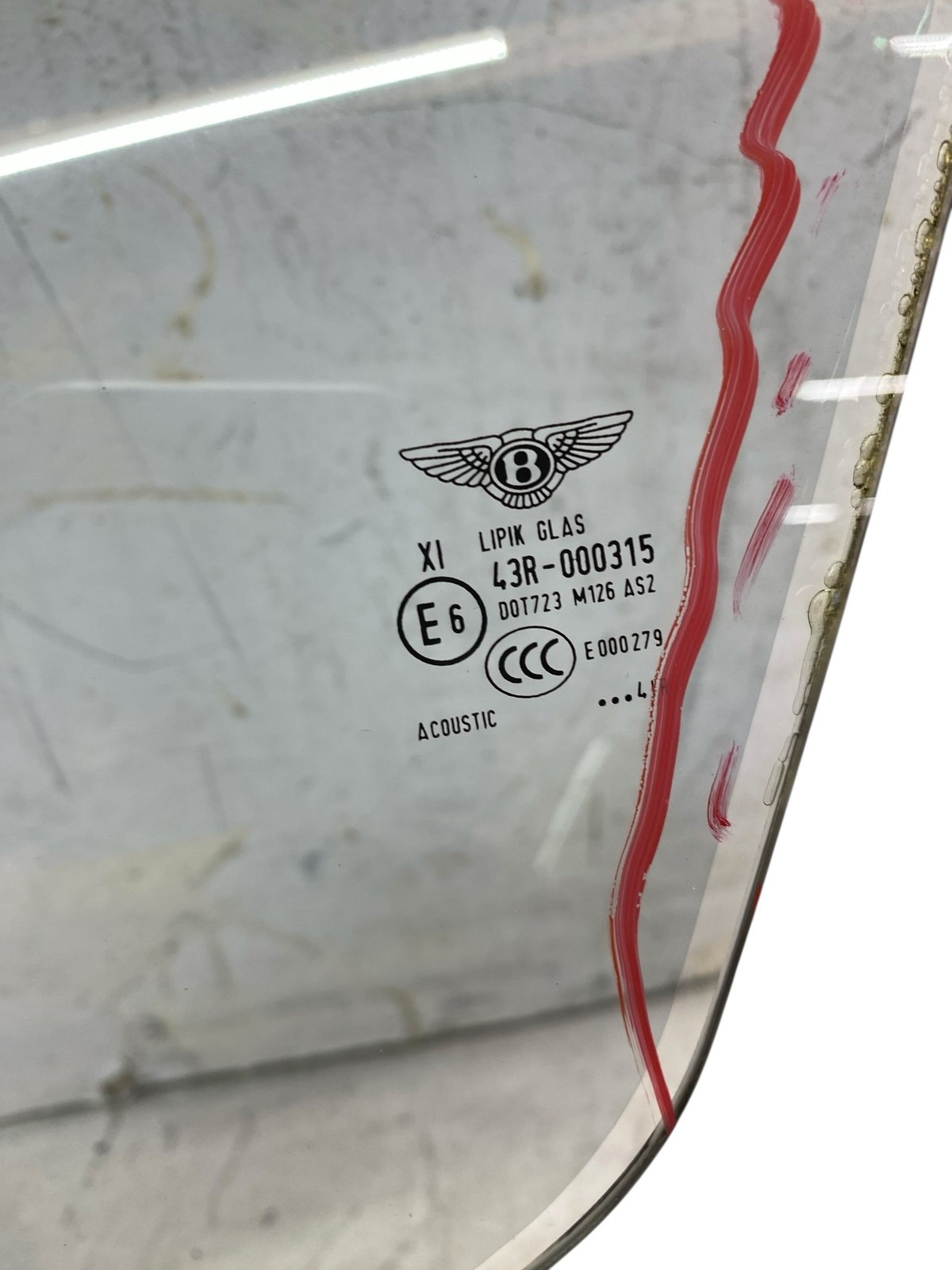 2015 BENTLEY CONTINENTAL LH LEFT DRIVER DOOR LAMINATED GLASS WINDOW 3W7845021F