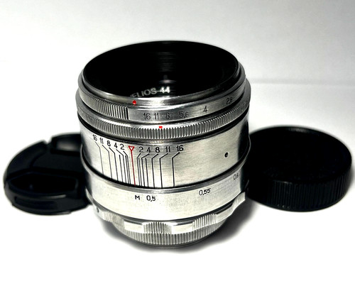 KMZ Helios-44 Silver 13 blades, 58mm F/2.0, M42 mount, USSR Lens FULLY SERVICED