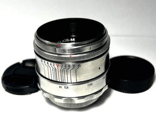 KMZ Helios-44 Silver 13 blades, 58mm F/2.0, M42 mount, USSR Lens FULLY SERVICED