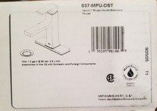Delta Velum 537-MPU-DST Chrome Single Hole Bath Faucet with Out Pop-Up Drain 