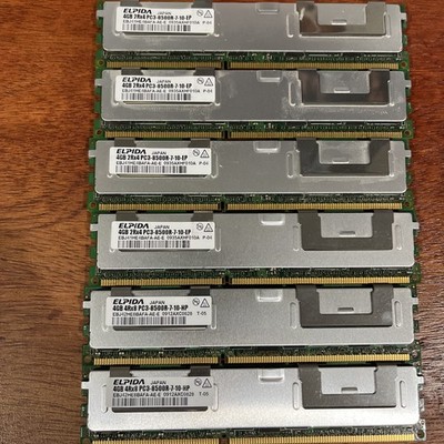 24GB (6x4GB) Elpida EBJ42HE8BAFA-AE-E PC3-8500R DDR3-1066 Server Memory