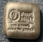 9FINE MINT Cast Poured 100 Grams .999 FINE SILVER SQUARE/Bar ▫️🇺🇸⭐️⭐️