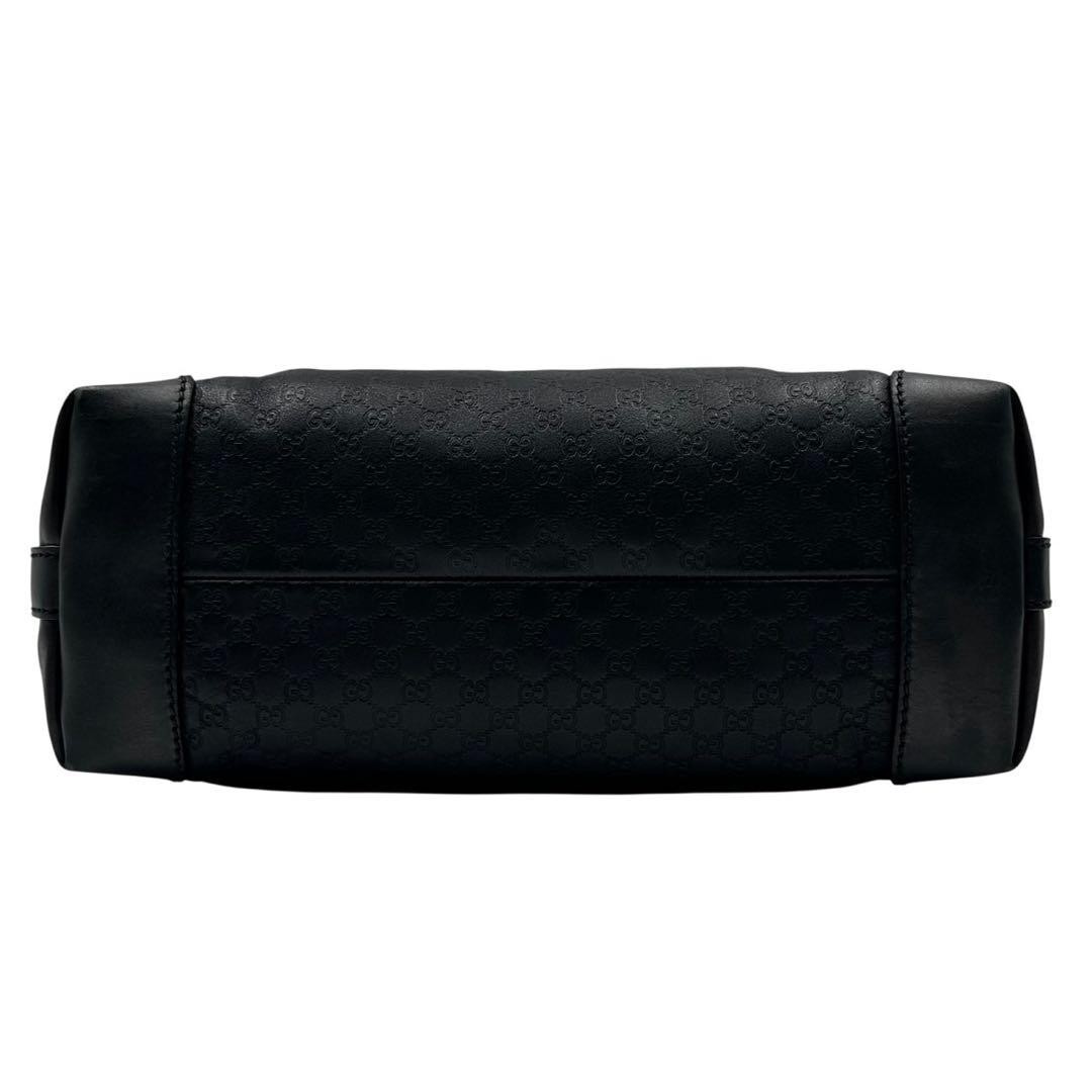 GUCCI Tote Bag GG Shima Micro Leather Black Vintage Excellent Condition thumbnail 5