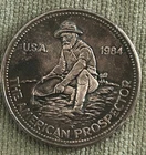 Vintage 1984 Engelhard The American Prospector Eagle Back 1 oz .999 Silver