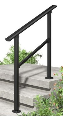 ARTI-LIFE HAND RAILS FOR OUTDOOR STEPS,RAILINGS FOR OUTDOOR -  MATTE BLACK