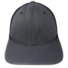 Port Authority Fitted Trucker Hat Gray Medium Flexfit Blank Colorblock