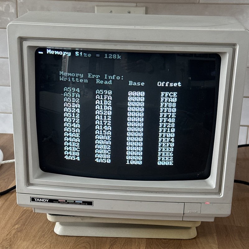 Original Tandy CM‑5 Monitor + Original Base – Powers On, Vintage 1000 Series CRT