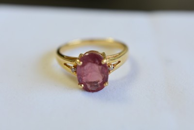 Edelsteine TV 18kt Gold Königlicher Rubin & Diamant Ring Größe N