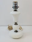 Vintage White Milk Glass Hobnail Boudoir Table Lamp 10.5" Tall Tested Works
