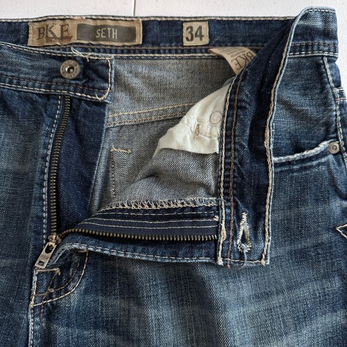 Buckle BKE Seth 34x34 Distressed Destroyed 100% Cotton Straight Mens Jeans - Picture 4 of 20