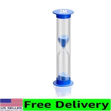 2-Minute Unbreakable Acrylic Kids Sand Timer - Bright Blue Fun for Learning