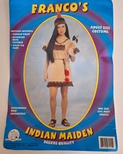 Native American Princess Halloween Costume Dress Headband Belt Lg 12-14