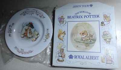 Royal Albert Benjamin Bunny Plate 1986 Bone China w/box F. W. Co. Beatrix Potter